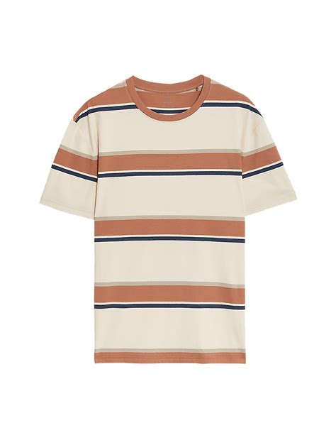 Buy Pure Cotton Striped T-Shirt at Marks & Spencer