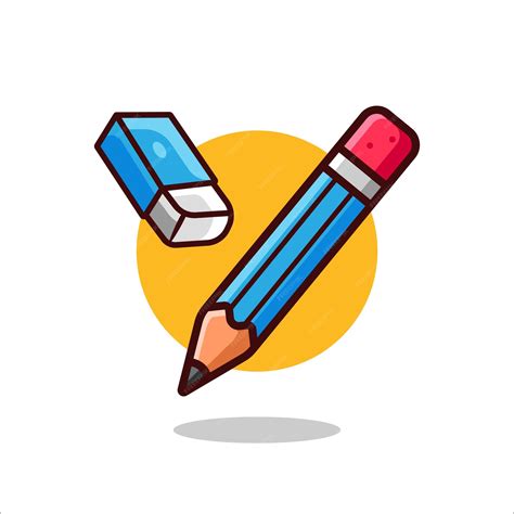 Premium Vector | Pencil and eraser vector illustration
