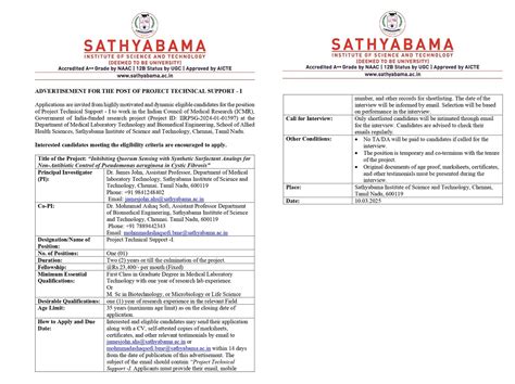 Careers | Sathyabama Institute of Science and Technology (Deemed to be ...