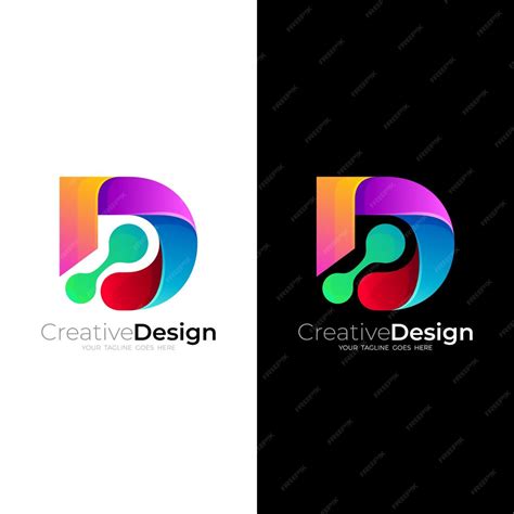 Premium Vector | Abstract letter D logo with technology icon template - Abstract Letter D