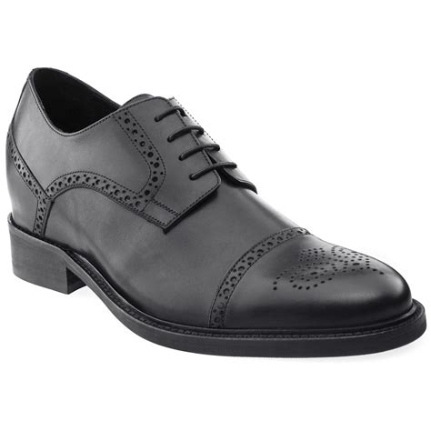 Buy Costoso Italiano Height Increasing Black Leather Formal Elevator ...