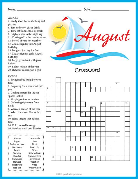 August Crossword