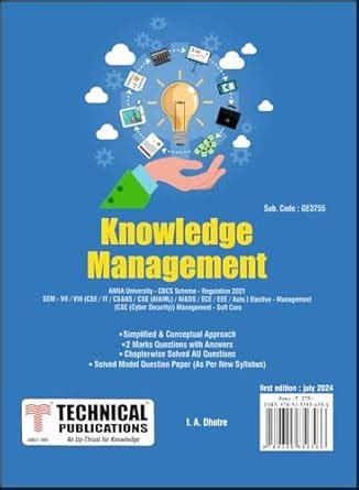 Amazon.in: Buy Knowledge Management for BE Anna University R21CBCS (Sem ...