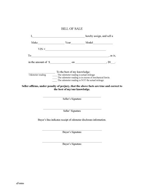 Free Colorado Motor Vehicle Bill of Sale Forms - PDF - eForms
