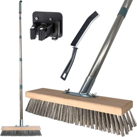 Amazon.com: Stainless Steel Deck Scrub Brush with Long Handle, 62 ...