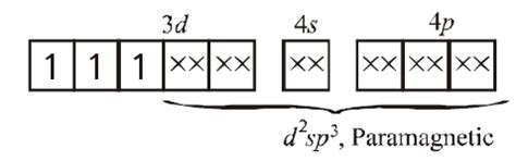 Choose the complex which is paramagnetic (i) [Fe (H2O)6]2+ (ii) K3 [Cr ...