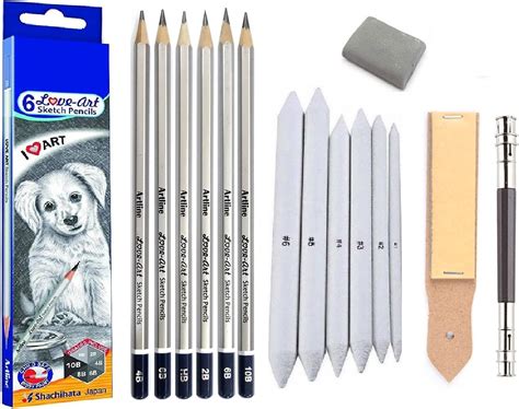 Definite Art Artline Set Of 6 Love-Art Sketch Pencil + Blending ...