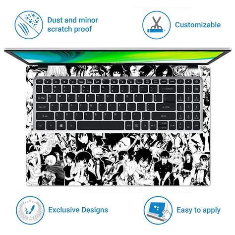 Shop Anime Sticker Bomb BW DS1 Laptop Skin | Buy Online Now – SkinsLegend