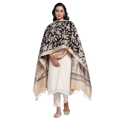 Buy THE WEAVE TRAVELLER Women Pure Cotton Black Gold-Toned Ethnic ...