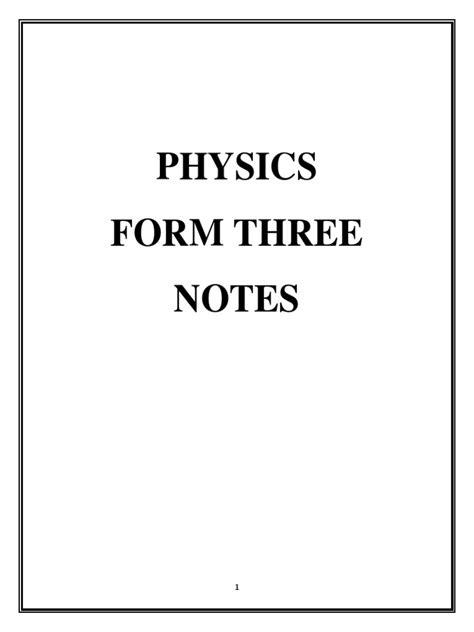 Image result for Physics Form 3 Notes