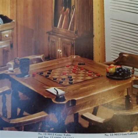 Ethan Allen Game Table 12-9012 Chess Checkers Antiqued Pine Old Tavern ...