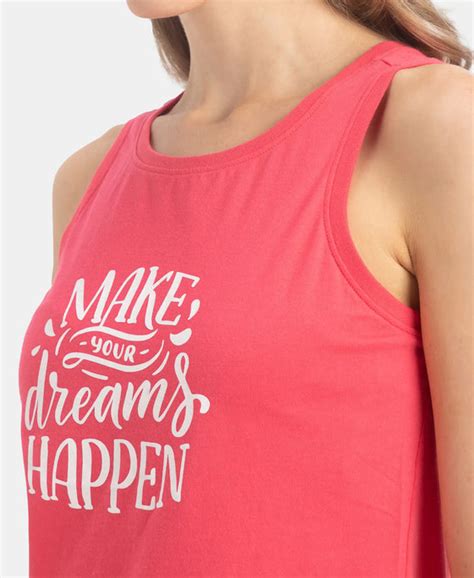 Buy Super Combed Cotton Relaxed Fit Printed Racerback Styled Tank Top ...