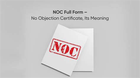 No Objection Certificate Meaning