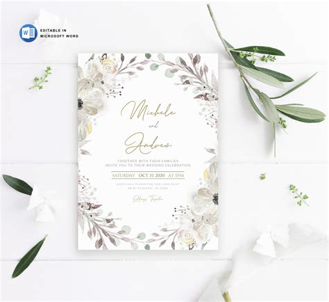 Blank Wedding Invitation Templates For Microsoft Word