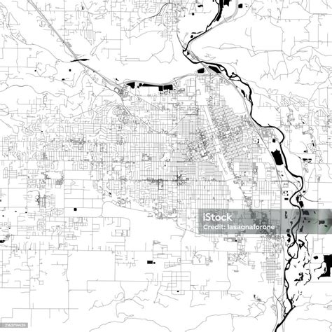 Yakima Washington Usa Vector Map Stock Illustration - Download Image Now - Abstract, City Map ...