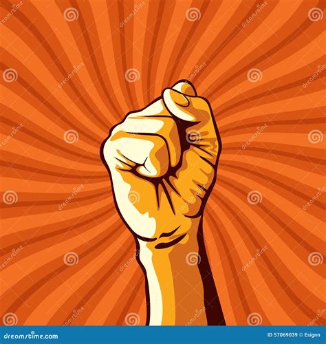 Clenched Fist Held in Protest Vector Illustration. Stock Vector ...