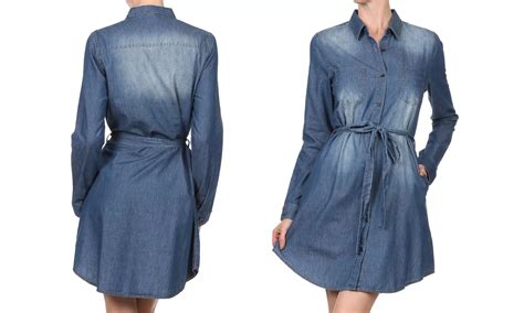 Women's Denim Shirt Dress | Groupon Goods