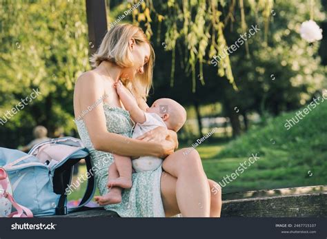 Beautiful Mother Breastfeeding Baby Young Woman Stock Photo 2467715107 ...