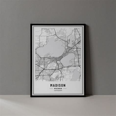Madison Wisconsin Map Digital Print, Madison WI Map Poster, Madison ...