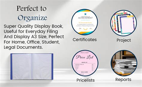 Jewett Display Book File and Folder A3 Size(20 Leaf) for Certificates ...