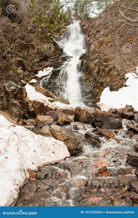 Garden Creek Falls with Stream in the Foreground, Casper Wyoming Stock ...