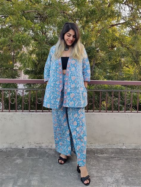 Saachi Hand Block Printed Culottes and Shrug Coordinated Set – Kasaa Hues