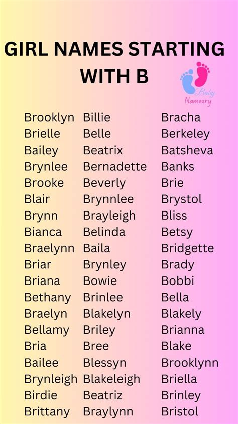 Baby girl names starting with b - Artofit
