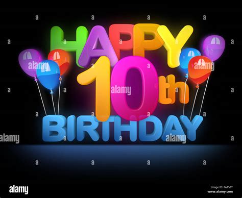 Happy 10th birthday Title in big letters Stock Photo - Alamy
