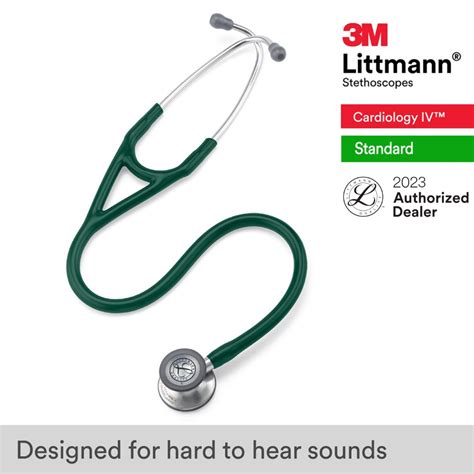 3M Littmann Cardiology IV 27 inch 6155 (Hunter Green Tube Standard-Finish Chestpiece Stainless ...