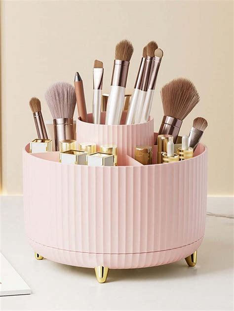 Desktop Rotating Makeup Brush Storage Cylinder Cosmetic Organizer Stand ...