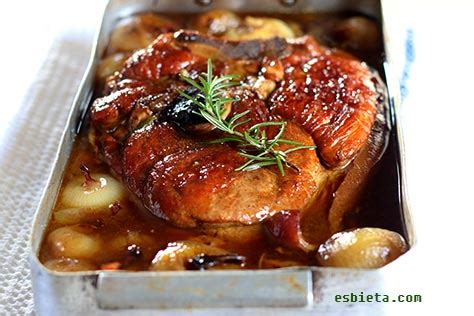 Jamón asado al horno con miel - Recetas de Esbieta