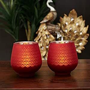 Buy Zahara Set of 2 Peacock Etched Candle Holder by HomeTown Online at ...