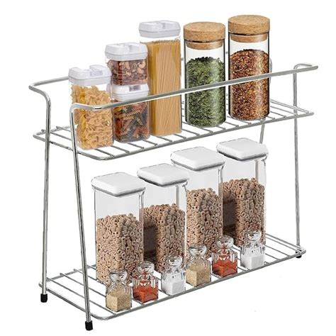 NEXO Stainless Steel 2-Tier Kitchen Rack and Organizer Spice Rack and ...