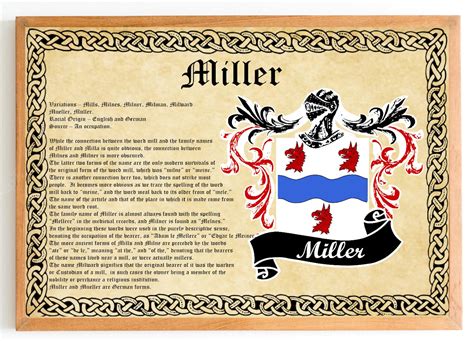 Miller Coat of Arms Vintage Poster - Etsy