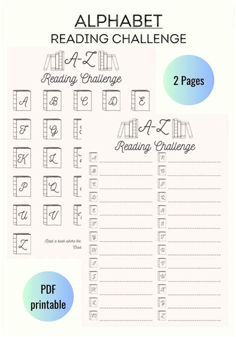 Alphabet Reading Challenge - A-Z Reading Challenge - Printable Journal ...
