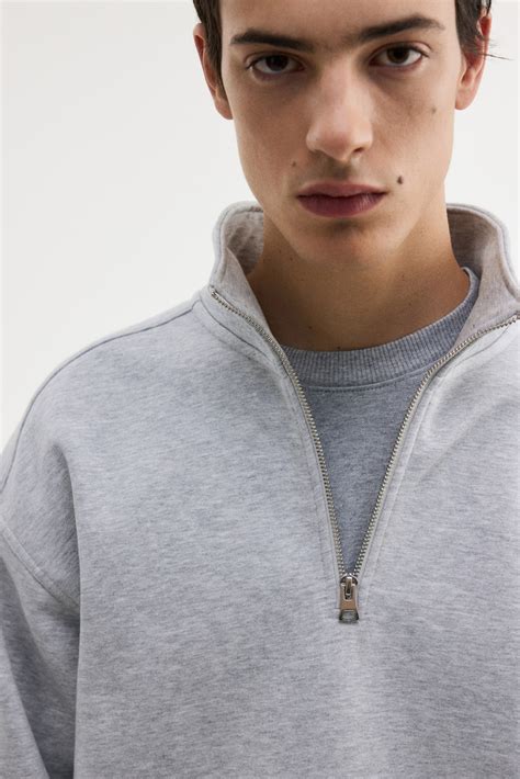 Loose Fit Half-Zip Sweatshirt - Gray melange - Men | H&M US