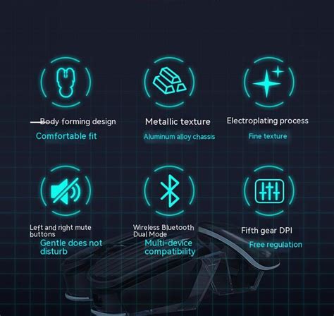 Furper Q3 2.4G Wireless Mouse Dynamic RGB Rechargeable Metal Gaming ...