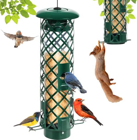Amazon.com : Metal Bird Feeders Outdoor,Squirrel Proof Hanging Metal ...