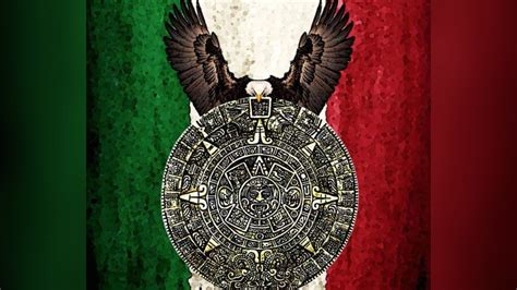 Vibrant Aztec Flag and Calendar Art - backiee