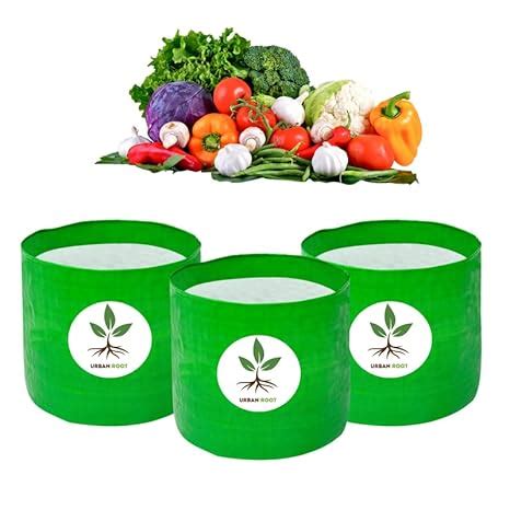 urban root® HDPE Grow Bag 9 x 9 inch, 250 GSM, 3 Pieces : Amazon.in ...