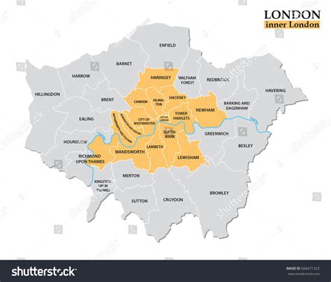 Administrative Political Map London Statistical Definition Stock Vector ...