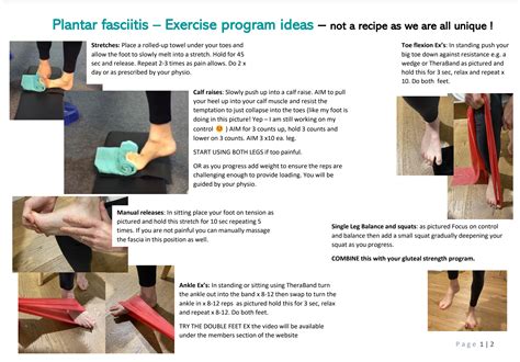 Plantar Fasciitis Exercises Handout