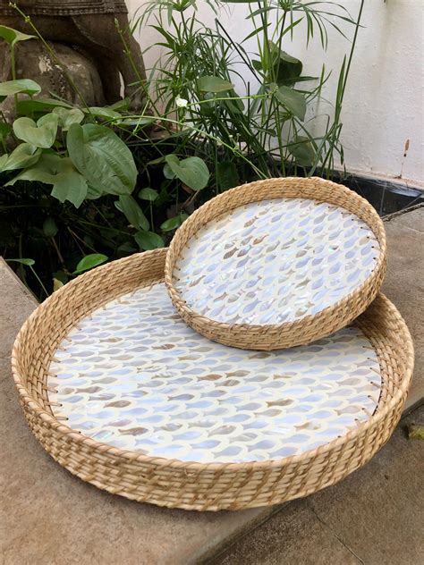 Fish Shell Rattan Tray – Wood and Salt
