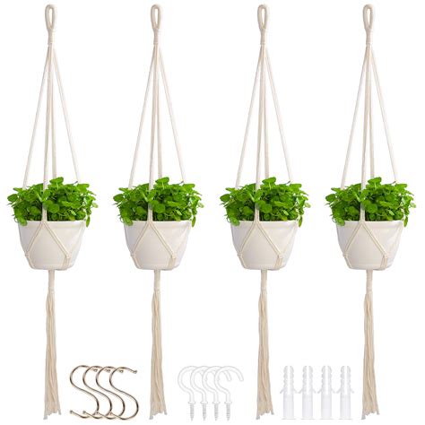 Snapklik.com : Petonfun Macrame Plant Hangers Indoor Macrame,4 Pack ...