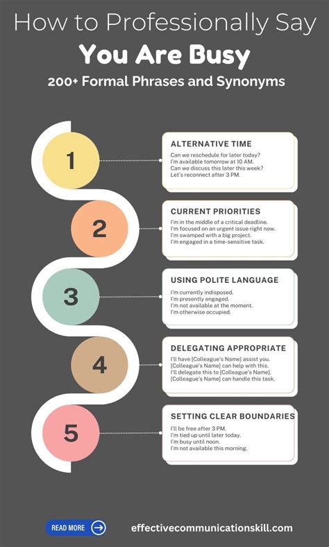 How to Professionally Say You Are Busy (200+ Formal Phrases and ...