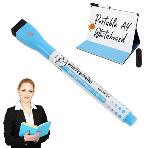 Denhf 1Pc Magnetic Fine Tip Dry Erase Markers, Low Odor Whiteboard Markers with Eraser, Thin Dry ...