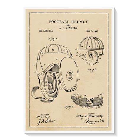 Football Helmet: Buy Premium Framed Blueprints & Patent Art Online ...
