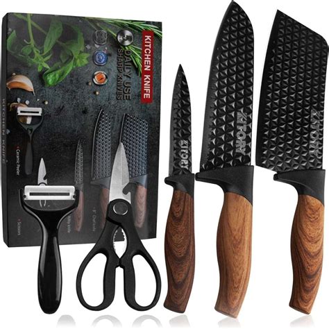Kitory 5 Piece Embossed Knife Set, Non-Stick Kitchen Knives - KITORY ...