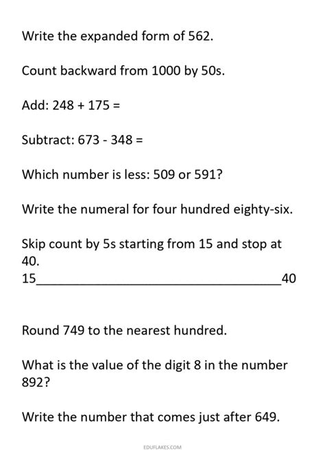 2nd Grade Math Test 的图像结果