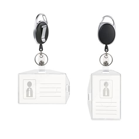 Vicloon Badge Holder 2pcs Two Sided Horizontal Vertical Id Card ...